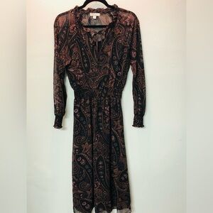 Allison Joy Lined Sheer Moody Paisley Dress Whimsigoth szXS/M